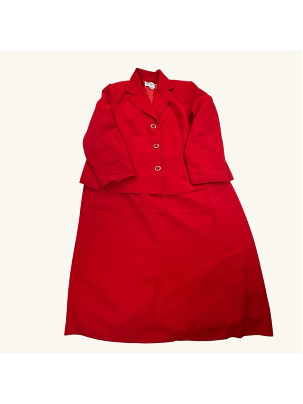 Nina Massini Red Skirt Suit Set Size 24 Plus Size Career Church Formal